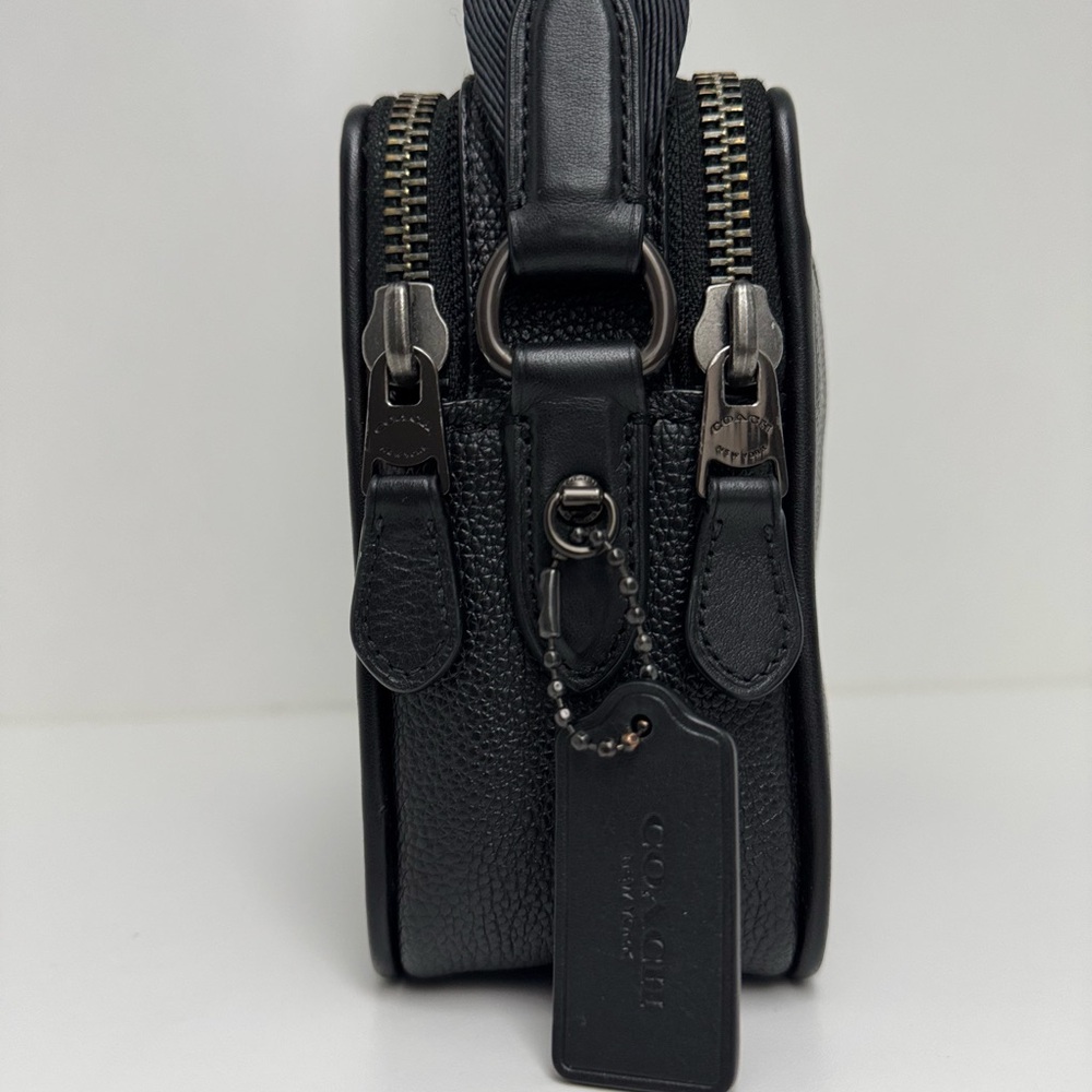 COACH Charter Crossbody Bag 24 in Black Pebbled Leather - Picture 3 of 15